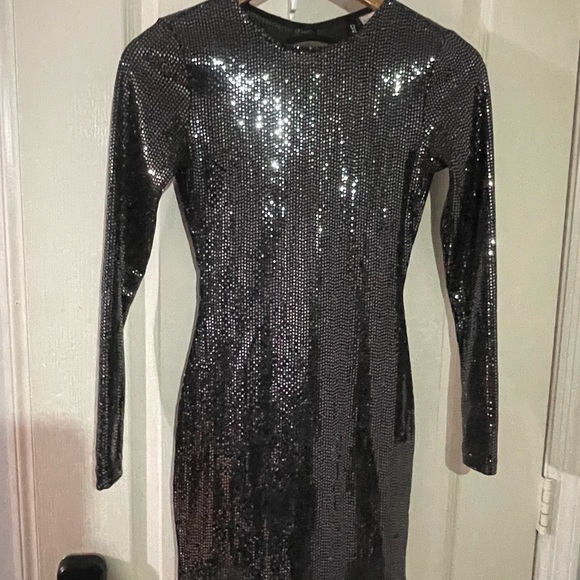 Divided Dresses & Skirts - Divided Sparkling Silver Long Sleeve Dress
